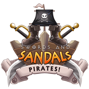 Logo pirata de espadas e sandálias