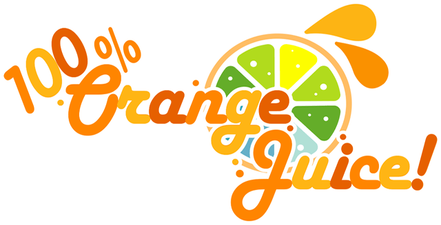 logotipo de suco de laranja 100%