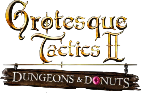 Grotesque Tactics 2 - Logotipo principal de Dungeons and Donuts
