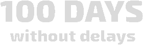 100 days without delays logo
